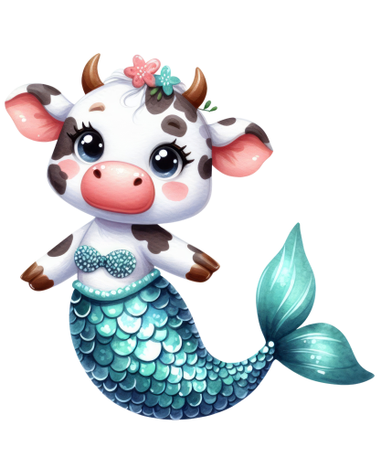(s413-3-A) Mermaid Mer Cow