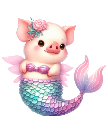 (s413-3-1C) Mermaid Mer Pig
