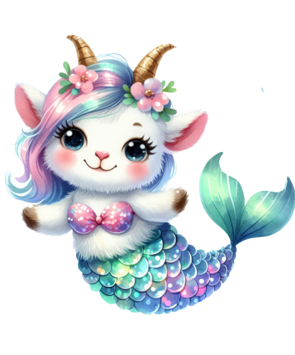 (s413-3-D)  Mermaid Mer Goat