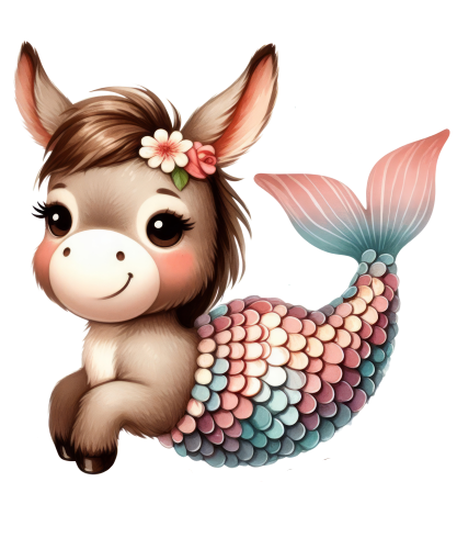 (s413-3-E)  Mermaid Mer Donkey