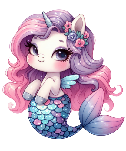 (s413-3-M) Unicorn Mermaid