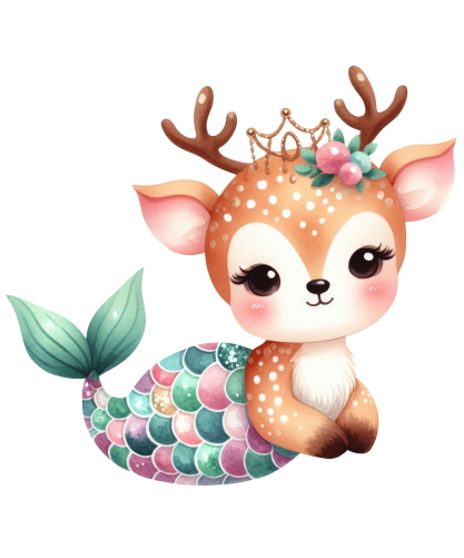 (s413-3-N) Mermaid Mer Deer