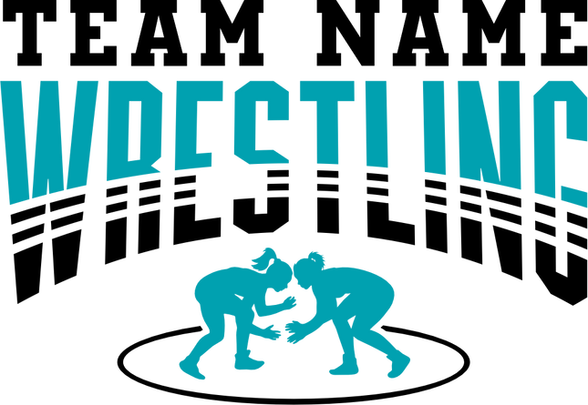 (414-03-E) Lady Wrestling Wrestlers Team Custom Iron-On Transfer