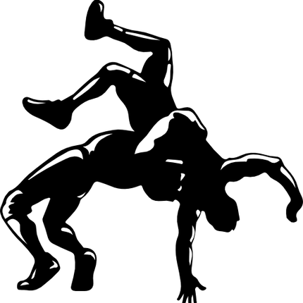 (414-01-J) Wrestling Wrestler Figure Silhouette