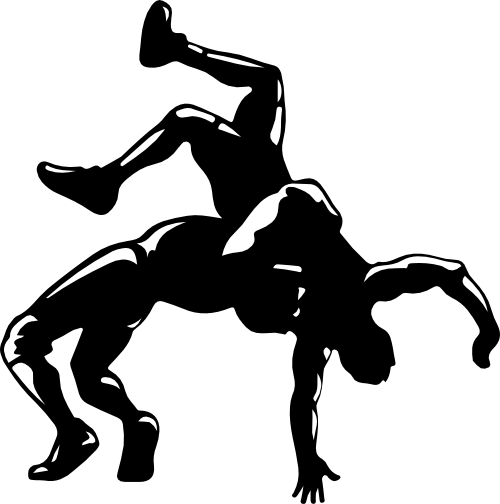 (s414-5J) Wrestling Wrestler Figure Silhouette