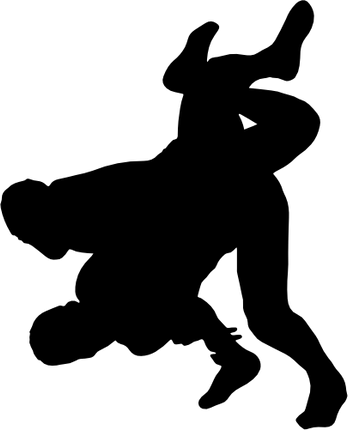 (414-01-B) Wrestler Silhouette