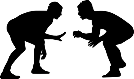 (414-01-C) Wrestler Silhouette
