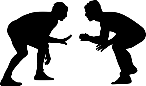(414-01-C) Wrestler Silhouette