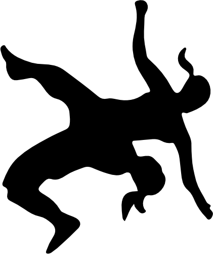 (414-01-E) Wrestler Silhouette