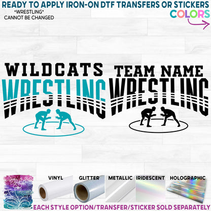 (s414-8A) Wrestling Wrestlers Team Printed Heat Transfer or Sticker