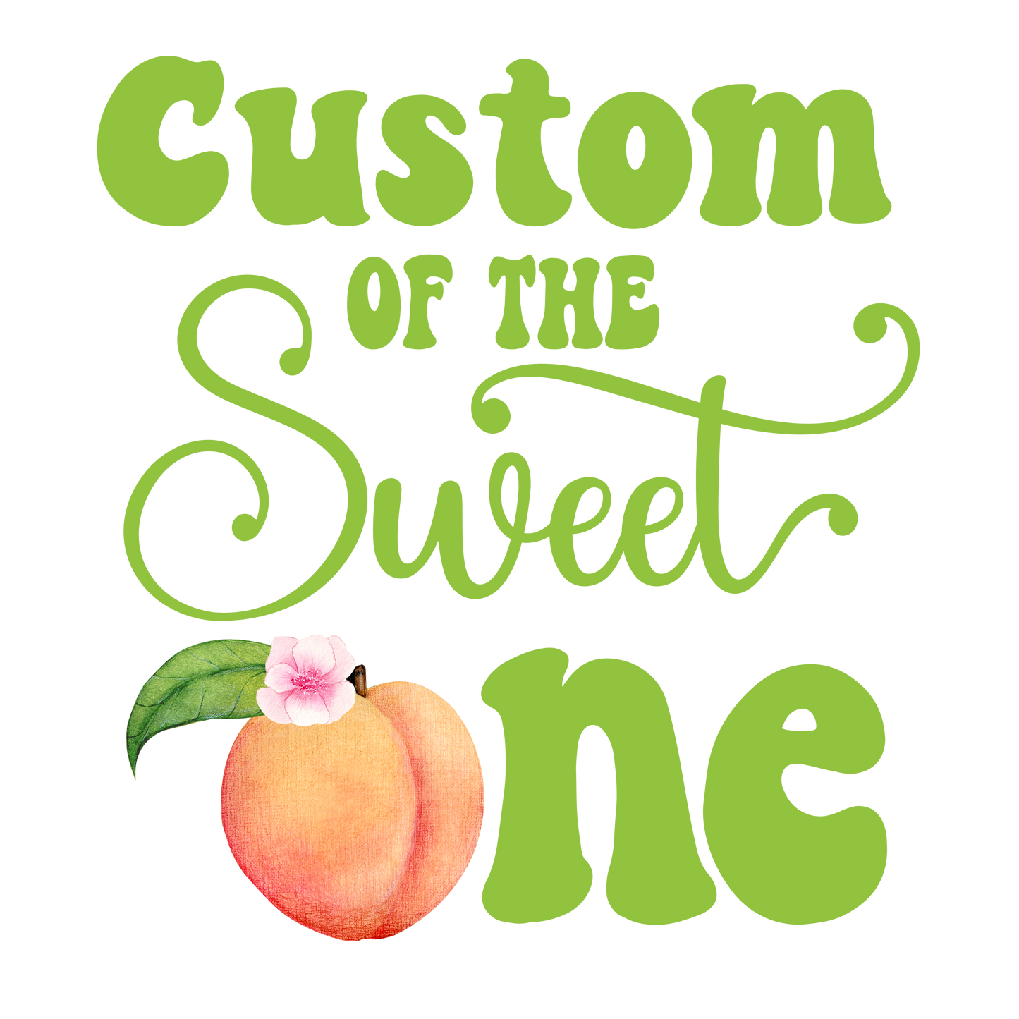 (s415-2) Watercolor Peach Family of the Sweet One Custom Text