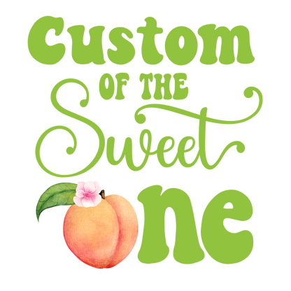 (s415-2) Watercolor Peach Family of the Sweet One Custom Text