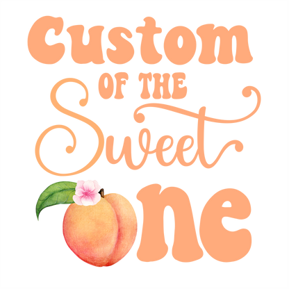 (s415-2) Watercolor Peach Family of the Sweet One Custom Text