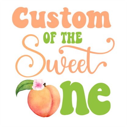 (s415-2) Watercolor Peach Family of the Sweet One Custom Text