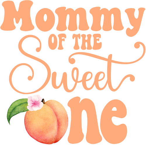 (s415-2) Watercolor Peach Family of the Sweet One Custom Text