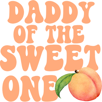 (s415-4) Watercolor Peach Family of the Sweet One Custom Text