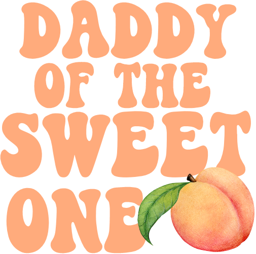 (s415-4) Watercolor Peach Family of the Sweet One Custom Text