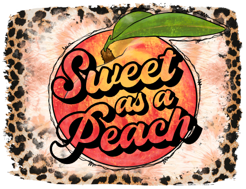 (s415-5) Sweet as a Peach Watercolor Leopard