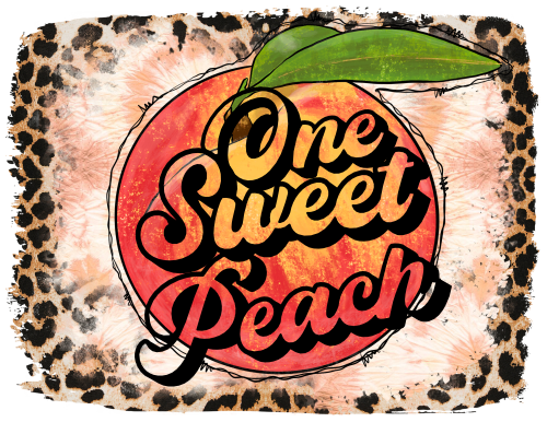 (s415-5) One Sweet Peach Watercolor Leopard Peach