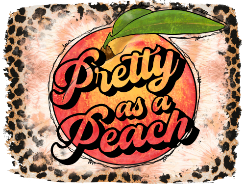 (s415-5) Pretty as a Peach Watercolor Leopard