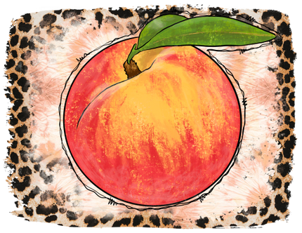 (s415-5) Watercolor Leopard Peach