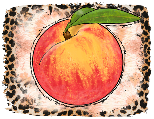 (s415-5) Watercolor Leopard Peach