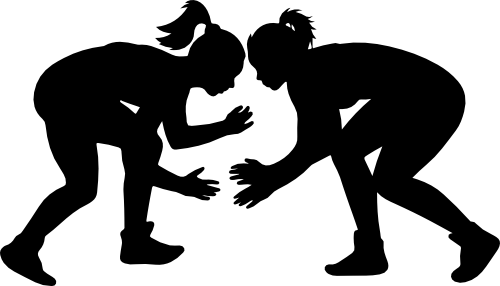 (414-01-K) Female Lady Wrestler Silhouette