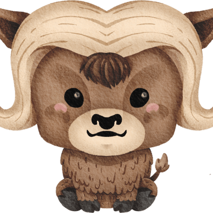 (s419-1-2G) Sitting Baby Musk Ox