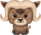 (s419-1-2G) Sitting Baby Musk Ox