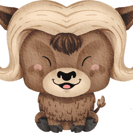 (s419-1-2G) Sitting Baby Musk Ox