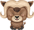 (s419-1-2G) Sitting Baby Musk Ox
