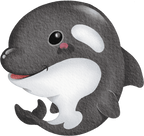 (s419-1-2K) Baby Orca Killer Whale