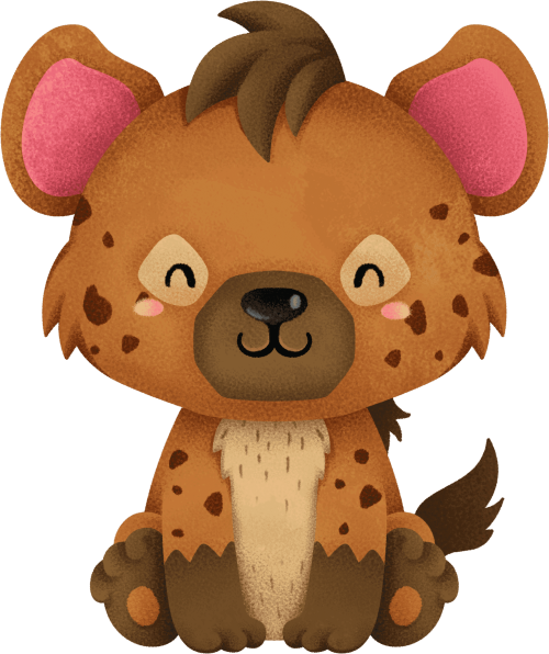 (s419-2-2I) Sitting Baby Hyena