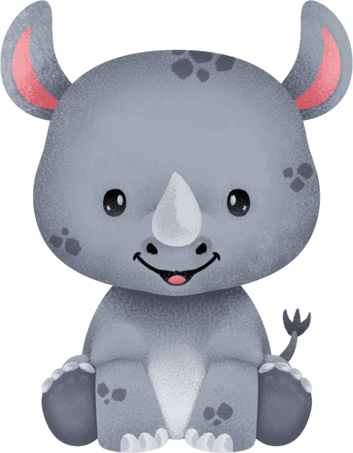 (s419-2-2Q) Baby Rhino Sitting