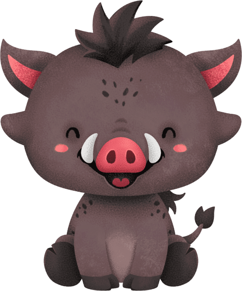 (s419-2-2U) Sitting Baby Warthog