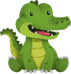 (s419-2-1A) Sitting Baby Aligator Crocodile