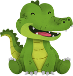 (s419-2-1A) Sitting Baby Aligator Crocodile