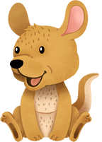 (s419-2-2E) Sitting Baby Kangaroo