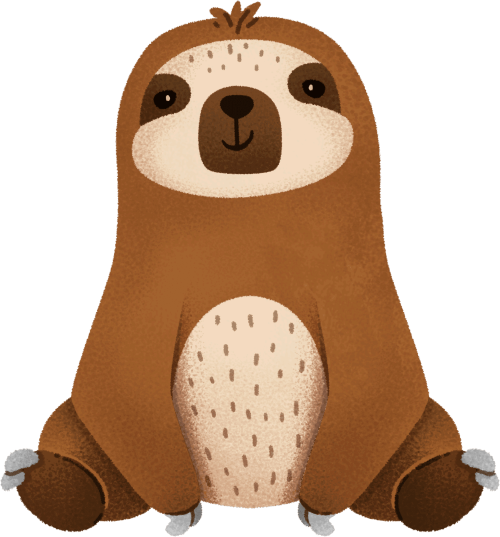 (s419-2-1M) Sitting Baby Sloth