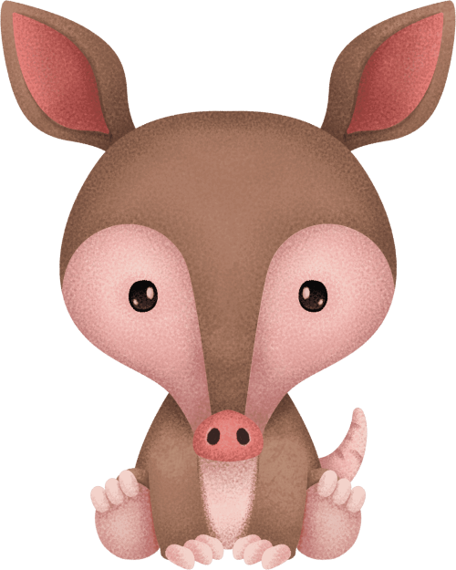 (s419-2-1Q) Sitting Baby Aardvark