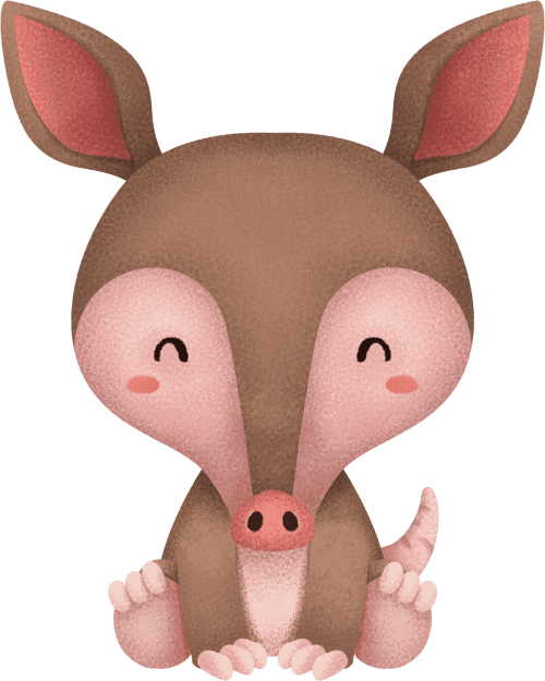 (s419-2-1Q) Sitting Baby Aardvark