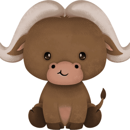 (s419-2-2S) Sitting Baby African Buffalo