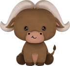 (s419-2-2S) Sitting Baby African Buffalo