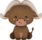 (s419-2-2S) Sitting Baby African Buffalo