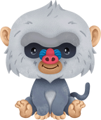 (s419-2-1W) Baby Baboon Sitting