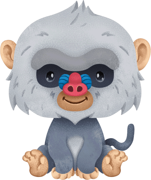 (s419-2-1W) Baby Baboon Sitting