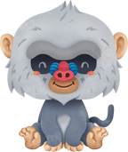 (s419-2-1W) Baby Baboon Sitting