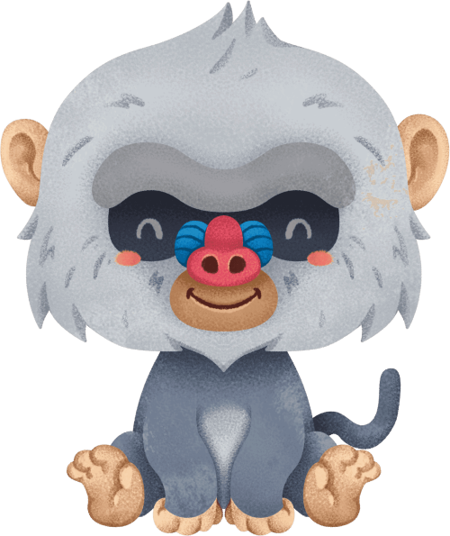 (s419-2-1W) Baby Baboon Sitting