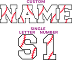 (s041-3B) Baseball Single Letters, Numbers or Text Name