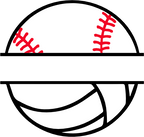 (s041-2-S) Baseball Softball Volleyball Split Team Name or Custom Text